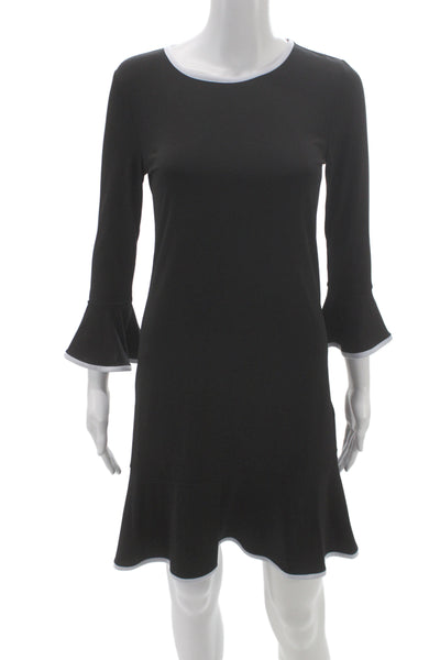 Michael Michael Kors Women Shift Dress Black Colorblock 3/4 Sleeve Size XS