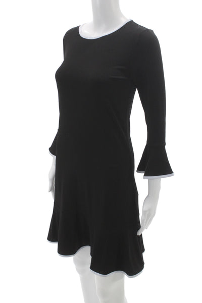 Michael Michael Kors Women Shift Dress Black Colorblock 3/4 Sleeve Size XS