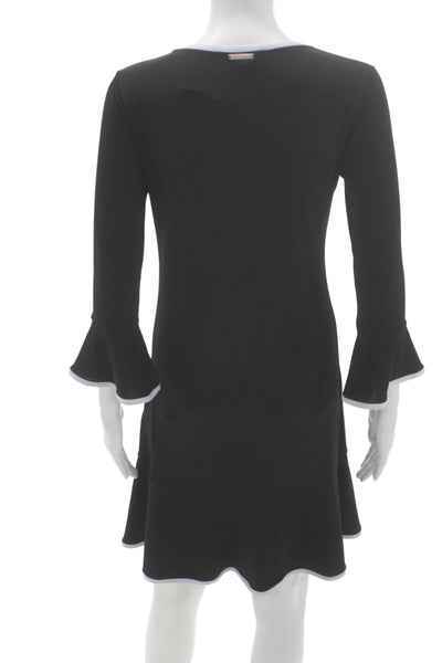 Michael Michael Kors Women Shift Dress Black Colorblock 3/4 Sleeve Size XS