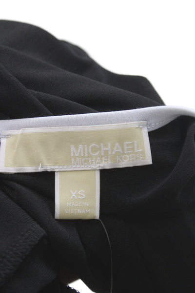 Michael Michael Kors Women Shift Dress Black Colorblock 3/4 Sleeve Size XS