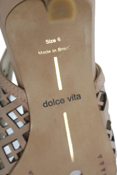 Dolce Vita Womens Leather Kitten Heels Alicea Shoes Dark Sandstone Size 6
