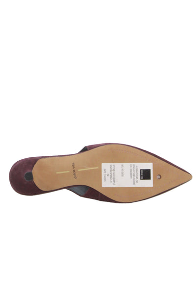 Dolce Vita Womens Rio Suede Kitten Heels Slingbacks Alenna Shoes Wineberry Sz 6
