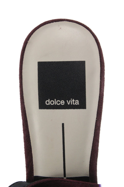 Dolce Vita Womens Rio Suede Kitten Heels Slingbacks Alenna Shoes Wineberry Sz 6