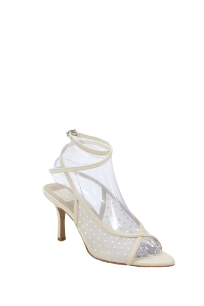 Dolce Vita Womens Mesh Leather Faux Pearl Detail Missy Shoes White Size 6