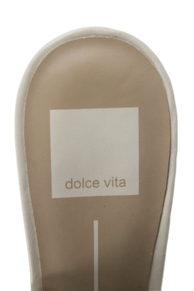 Dolce Vita Womens Mesh Leather Faux Pearl Detail Missy Shoes White Size 6