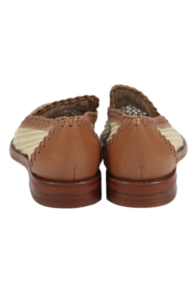 Dolce Vita Womens Woven Raffia Flats Loafers Witney Shoes Brown Beige Size 6