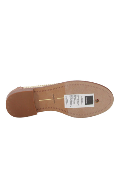 Dolce Vita Womens Woven Raffia Flats Loafers Witney Shoes Brown Beige Size 6