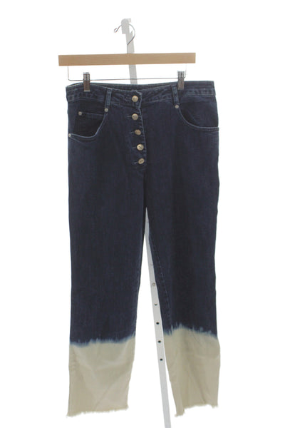 Miaou Womens Straight Jeans Blue Mid Rise Cotton Size 29