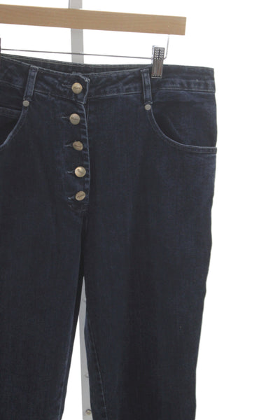 Miaou Womens Straight Jeans Blue Mid Rise Cotton Size 29
