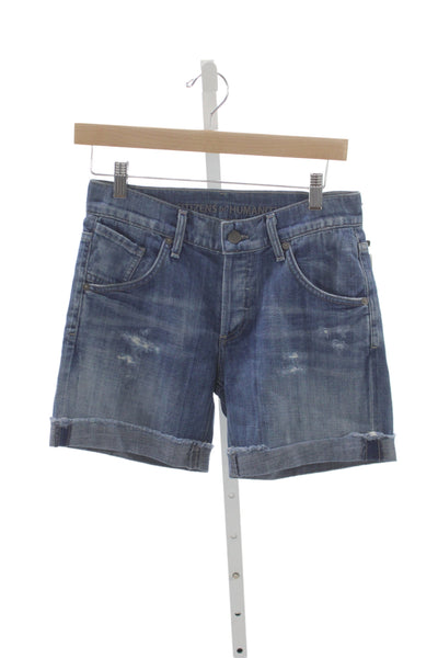 Citizens of Humanity Womens Cut-Off Cotton Shorts Blue Size 22