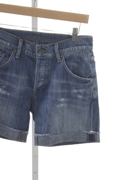Citizens of Humanity Womens Cut-Off Cotton Shorts Blue Size 22