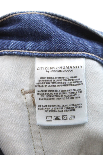 Citizens of Humanity Womens Cut-Off Cotton Shorts Blue Size 22