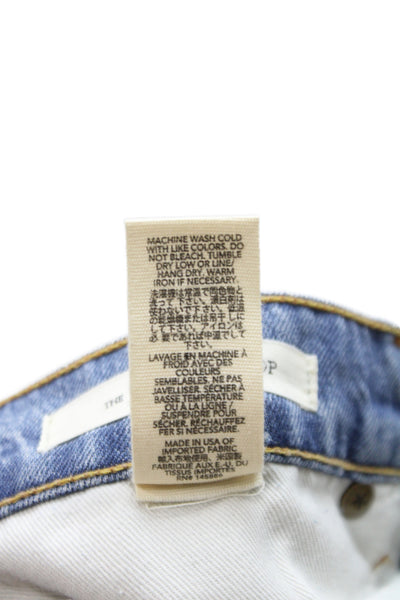 The Great Womens Cropped Blue Jeans Cotton Mid Rise Western Size 30