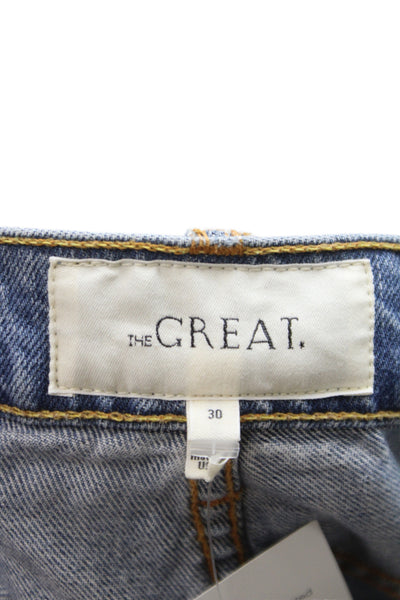 The Great Womens Cropped Blue Jeans Cotton Mid Rise Western Size 30