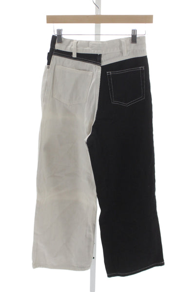 C/MEO Collective Women Wide Leg Black Jeans Mid Rise Button Size 4