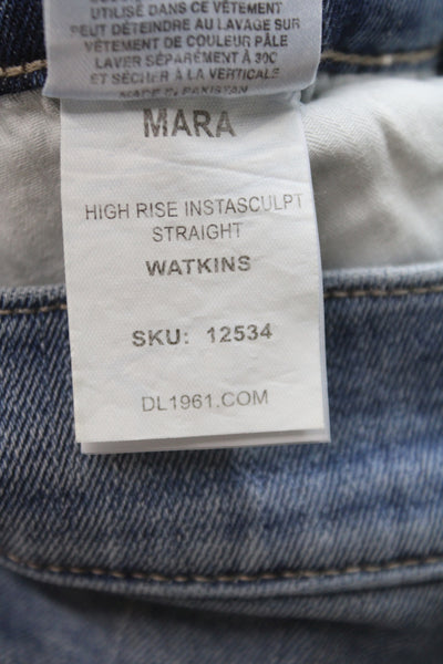 DL1961 Women Straight Jeans Blue Mid Rise Button Size 26