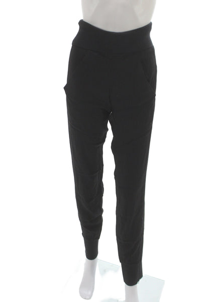 Donna Karan Women Black Viscose Jogger Pants Pull On Petite Size S