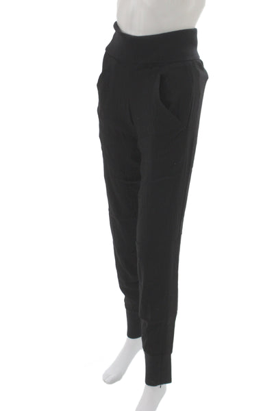 Donna Karan Women Black Viscose Jogger Pants Pull On Petite Size S
