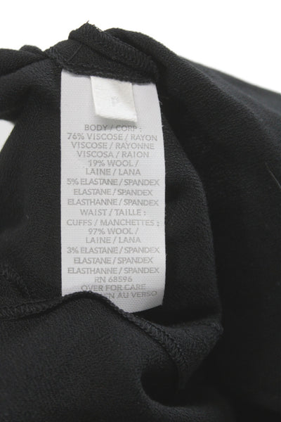 Donna Karan Women Black Viscose Jogger Pants Pull On Petite Size S