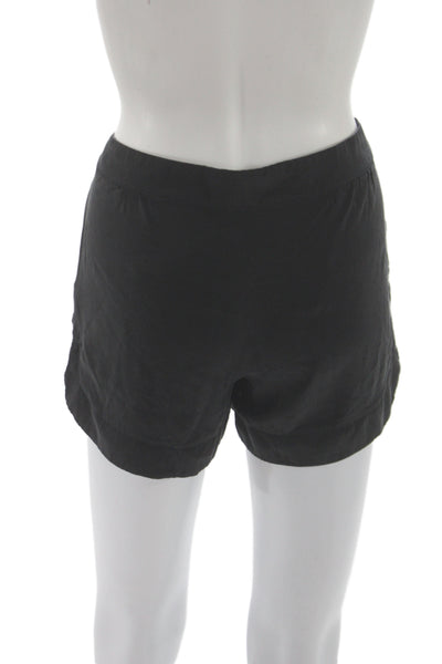Anine Bing Womens Silk Black Shorts Zip Size M