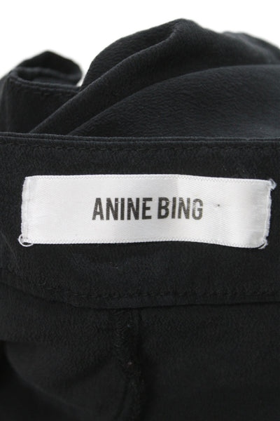 Anine Bing Womens Silk Black Shorts Zip Size M
