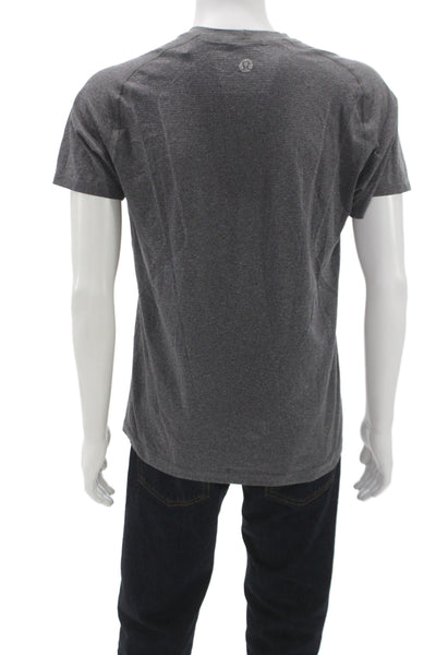 Lululemon Mens Basic Gray Polyester Crew Neck Short Sleeve T-Shirt Size M