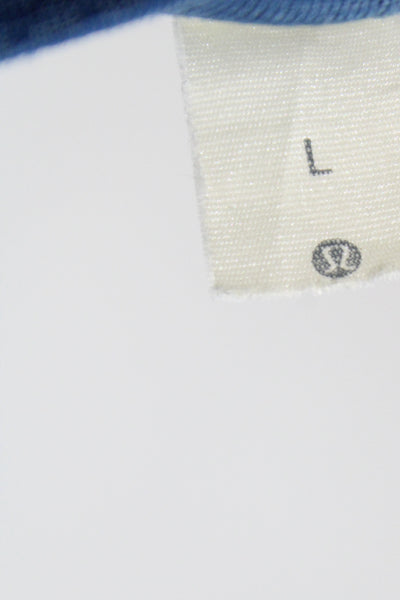 Lululemon Mens Basic Merino Wool Blue Crew Neck Short Sleeve T-Shirt Size L