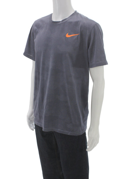 Nike Mens Jersey T-Shirt Gray Camo Crew Neck Short Sleeve Polyester Size L
