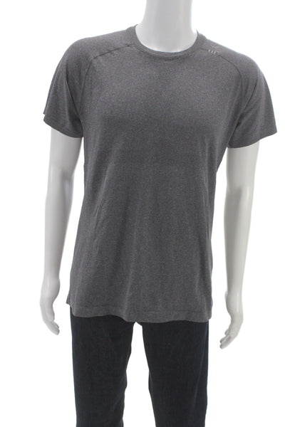 Lululemon Mens Gray Short Sleeve Basic T-Shirt Athleisure Synthetic Size M