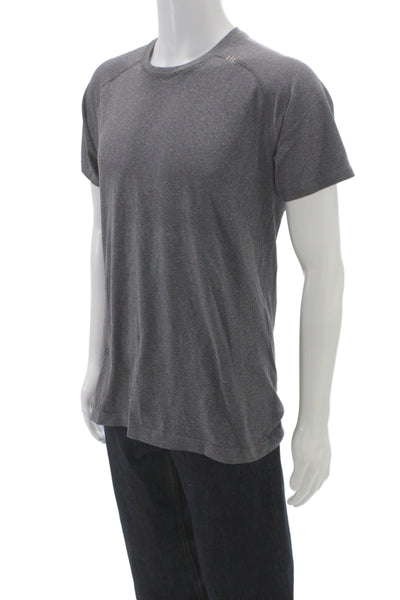 Lululemon Mens Gray Short Sleeve Basic T-Shirt Athleisure Synthetic Size M