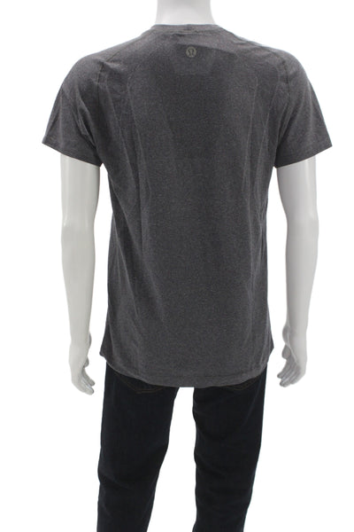 Lululemon Mens Gray Short Sleeve Basic T-Shirt Athleisure Synthetic Size M