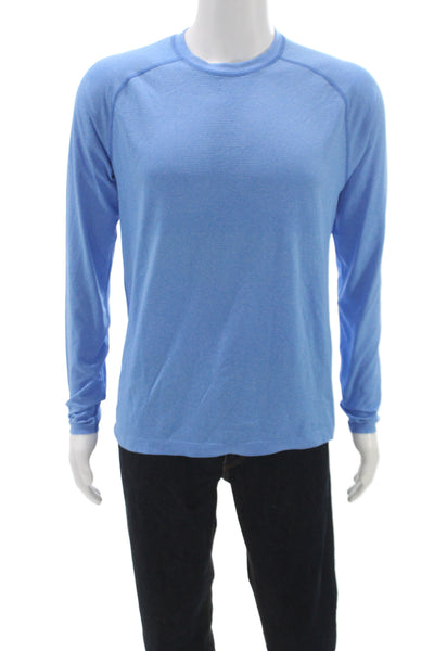 Lululemon Mens Pullover T Shirt Long Sleeve Blue Crew Neck Size M