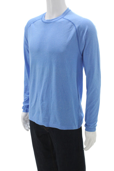 Lululemon Mens Pullover T Shirt Long Sleeve Blue Crew Neck Size M