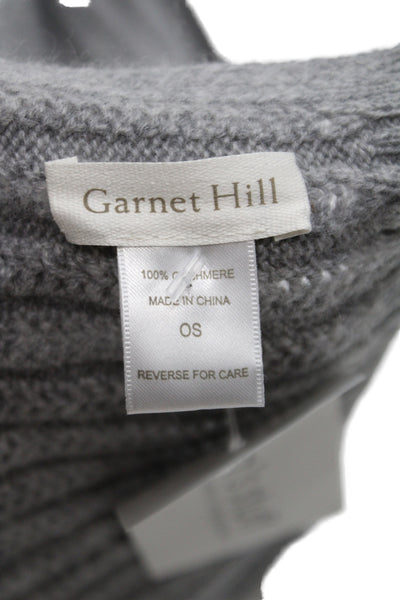 Garnet Hill Womens Cashmere Woven Detail Scarf Grey Size One Size