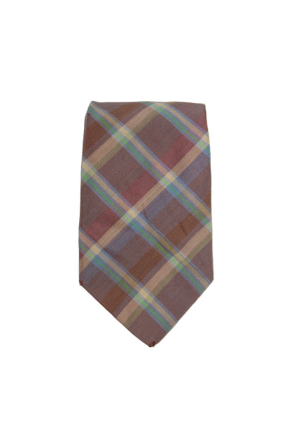 Paul Stuart Mens Silk Plaid Classic Necktie Multi Colored