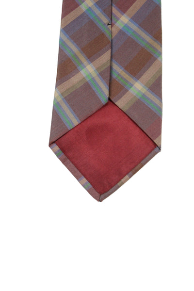 Paul Stuart Mens Silk Plaid Classic Necktie Multi Colored