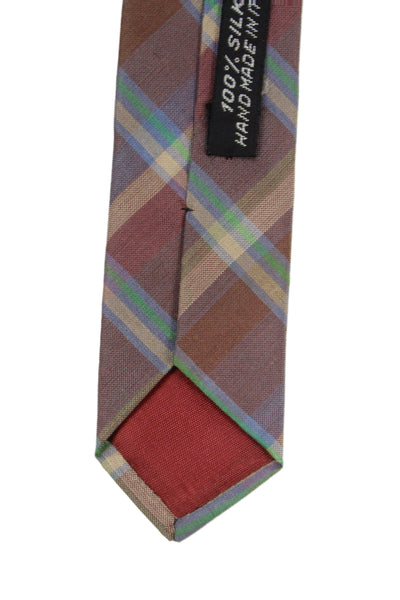 Paul Stuart Mens Silk Plaid Classic Necktie Multi Colored