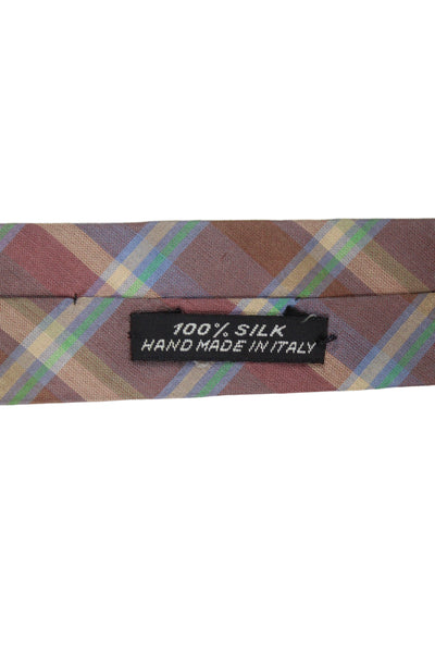 Paul Stuart Mens Silk Plaid Classic Necktie Multi Colored