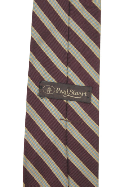 Paul Stuart Mens Silk Striped Classic Necktie Multi Colored
