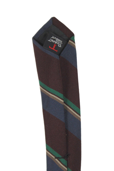 J. Mclaughlin Mens Silk Blend Striped Classic Necktie Multi Colored