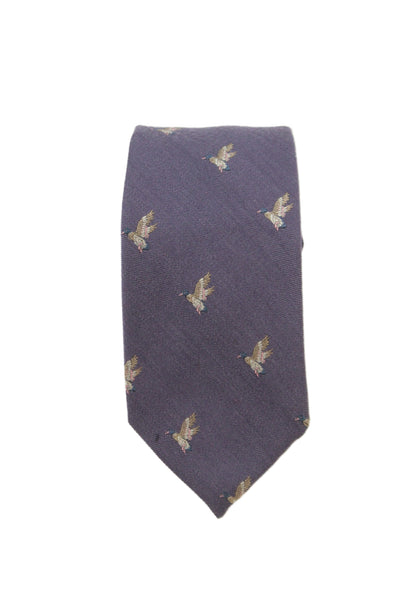 J. Mclaughlin Mens Silk Blend Novelty Print Classic Necktie Purple