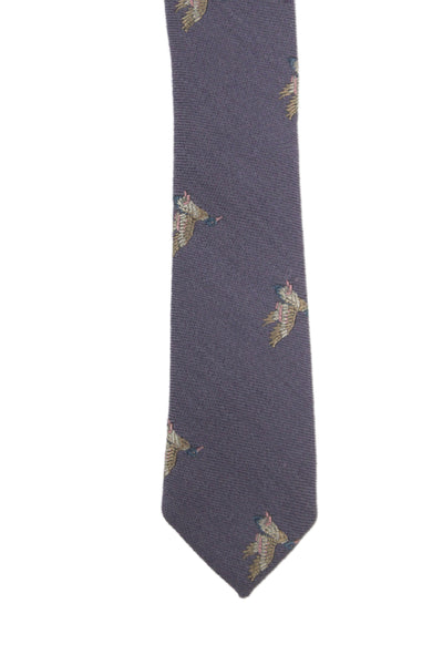 J. Mclaughlin Mens Silk Blend Novelty Print Classic Necktie Purple