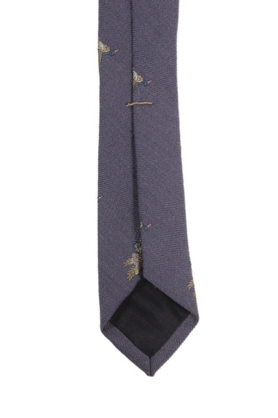 J. Mclaughlin Mens Silk Blend Novelty Print Classic Necktie Purple