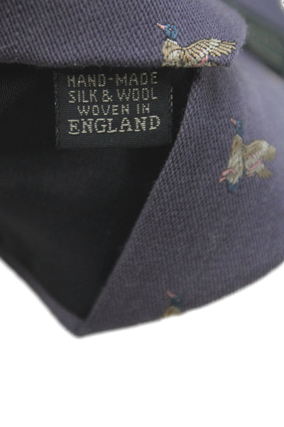 J. Mclaughlin Mens Silk Blend Novelty Print Classic Necktie Purple