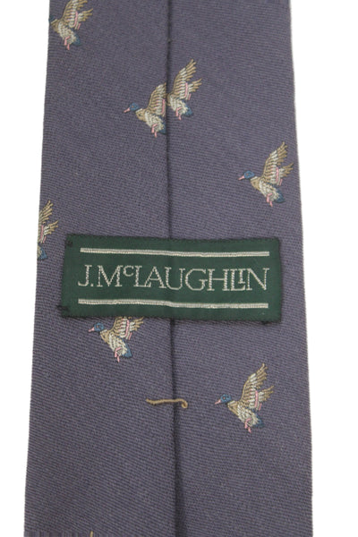 J. Mclaughlin Mens Silk Blend Novelty Print Classic Necktie Purple