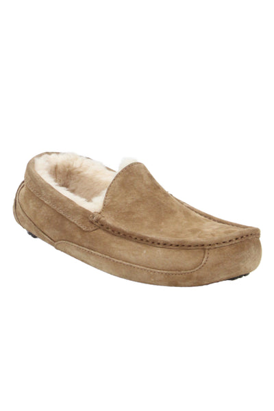 Ugg Mens Suede Ascot Slippers Chestnut Brown Size 9