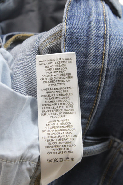Frame Womens Cropped Blue Mid Rise Jeans Cotton Button Size 27