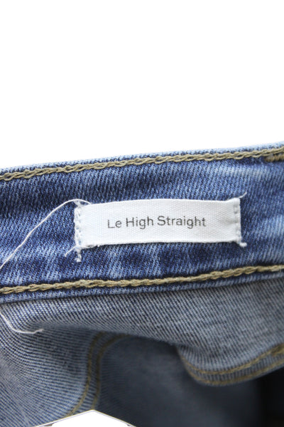 Frame Womens Cropped Blue Mid Rise Jeans Cotton Button Size 27