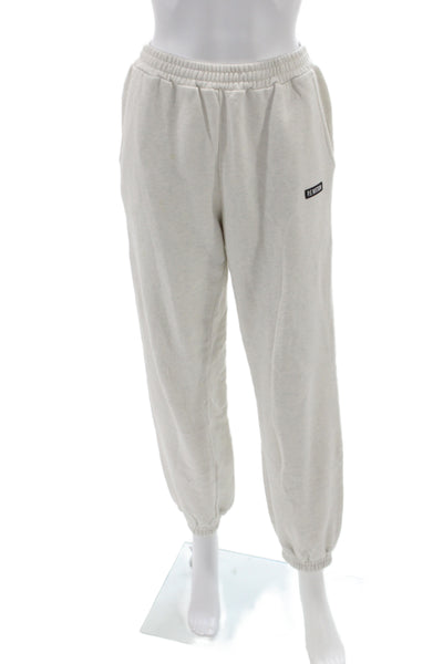 PE Nation Womens Jogger Pants Beige Organic Cotton Athleisure Size XS