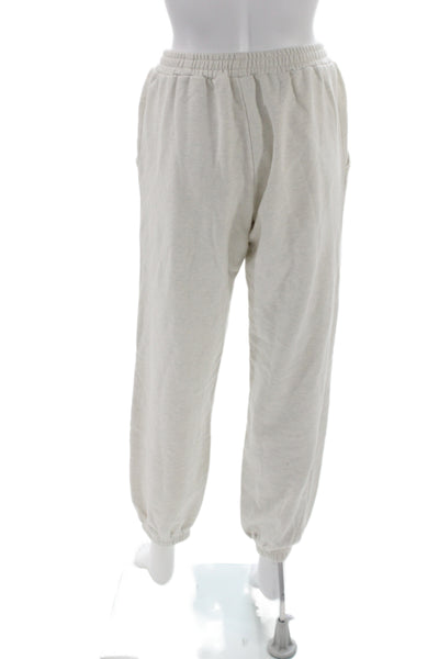 PE Nation Womens Jogger Pants Beige Organic Cotton Athleisure Size XS